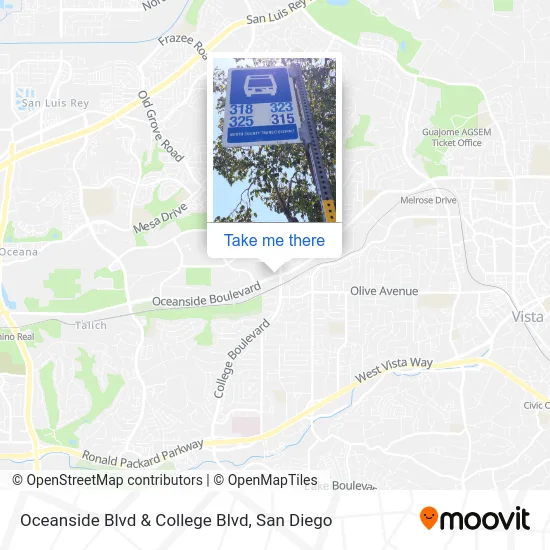 Oceanside Blvd & College Blvd map