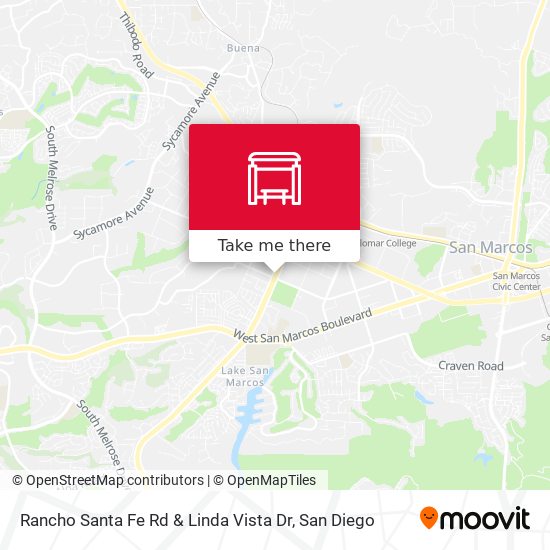 Rancho Santa Fe Rd & Linda Vista Dr map