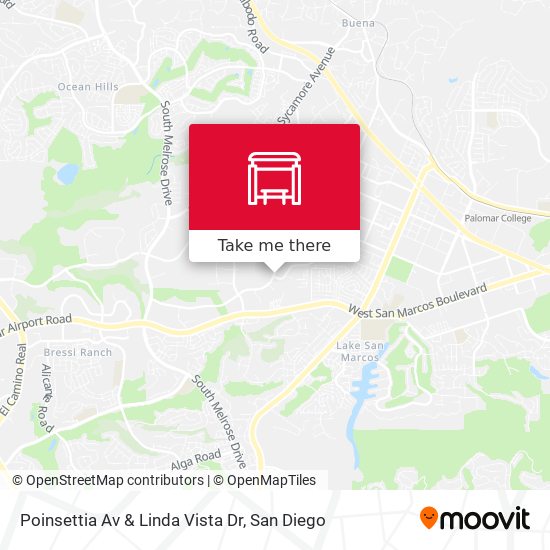 Poinsettia Av & Linda Vista Dr map