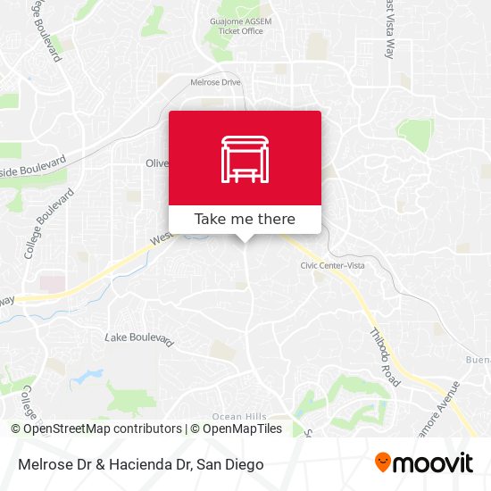 Melrose Dr & Hacienda Dr map