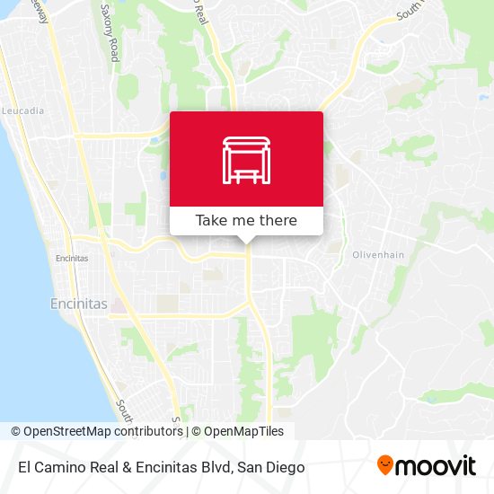 El Camino Real & Encinitas Blvd map