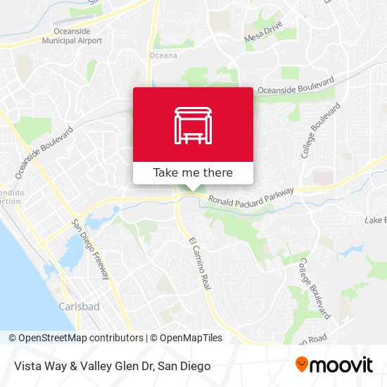 Vista Way & Valley Glen Dr map