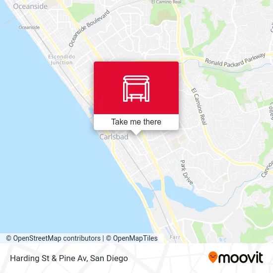 Harding St & Pine Av map