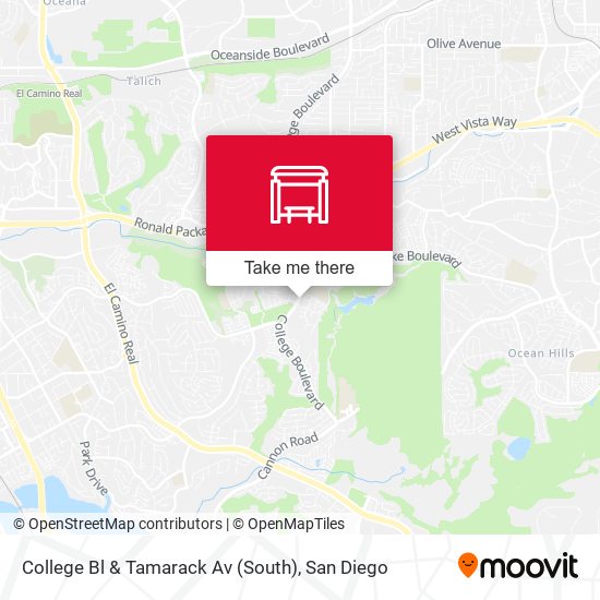 Mapa de College Bl & Tamarack Av (South)