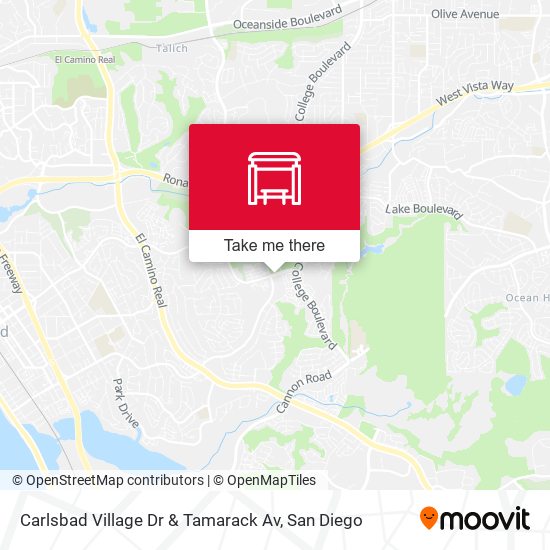 Carlsbad Village Dr & Tamarack Av map