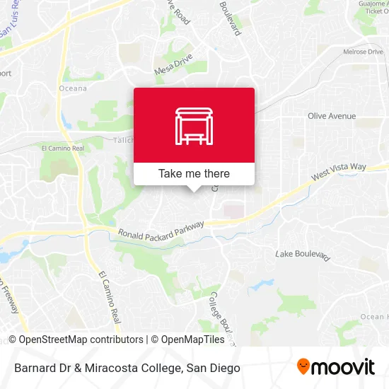 Barnard Dr & Miracosta College map