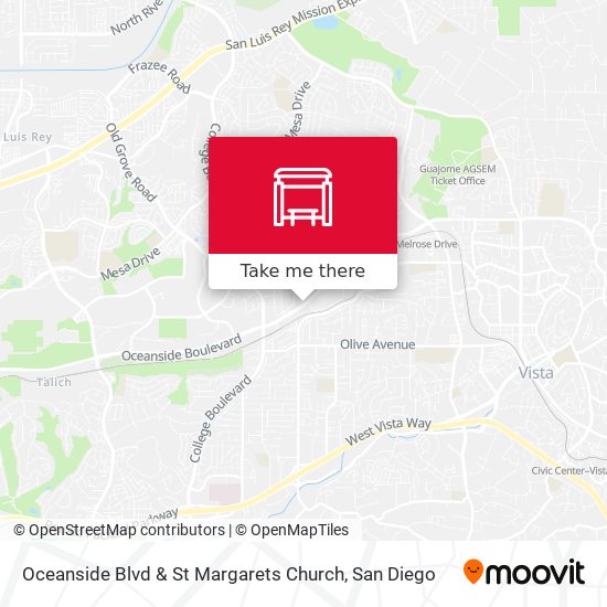 Oceanside Blvd & St Margarets Church map