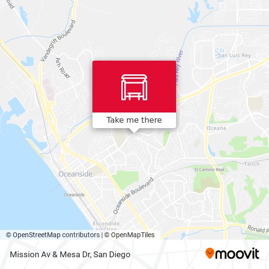 Mission Av & Mesa Dr map