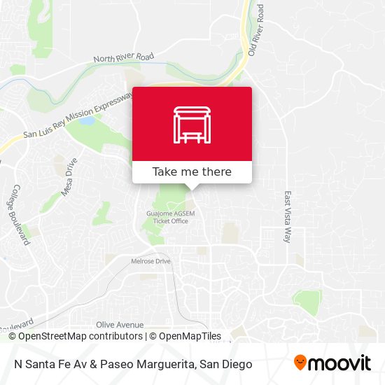 N Santa Fe Av & Paseo Marguerita map