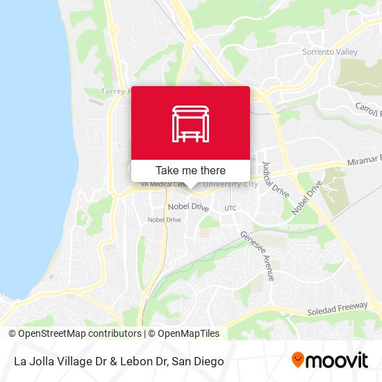 La Jolla Village Dr & Lebon Dr map