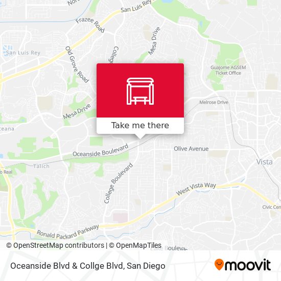 Oceanside Blvd & Collge Blvd map