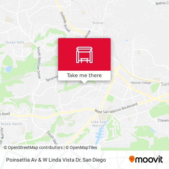 Mapa de Poinsettia Av & W Linda Vista Dr