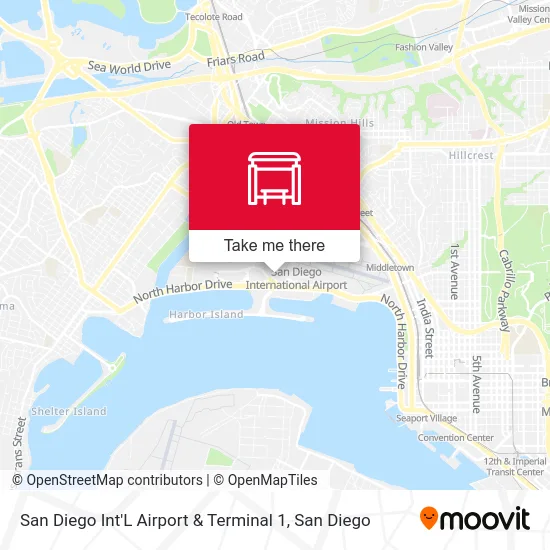 San Diego Int'L Airport & Terminal 1 map