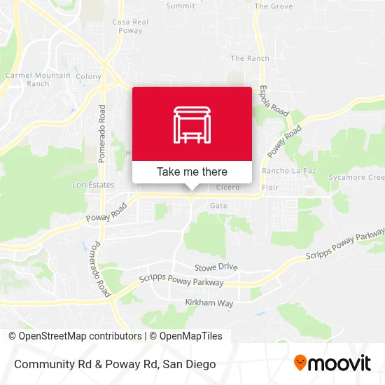 Community Rd & Poway Rd map