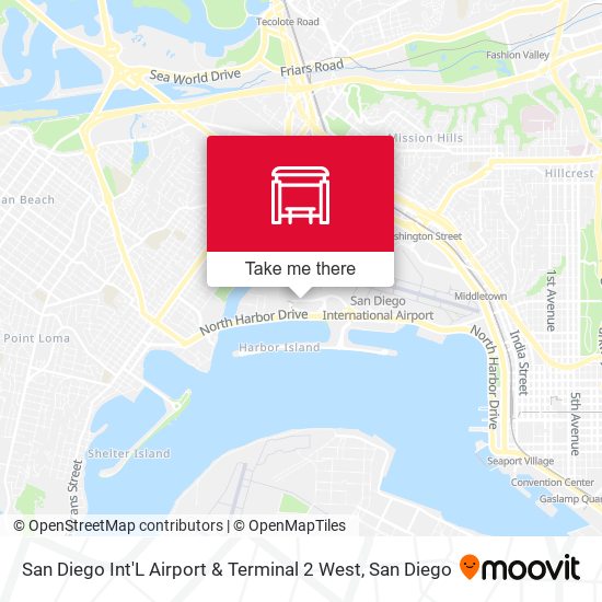 San Diego Int'L Airport & Terminal 2 West map