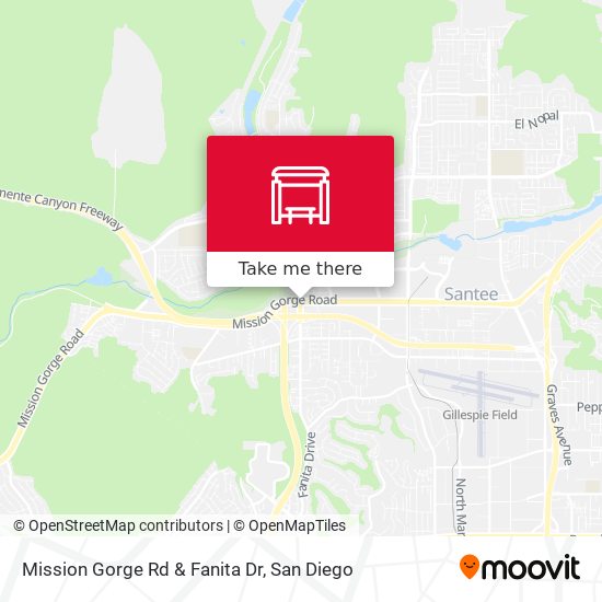 Mission Gorge Rd & Fanita Dr map