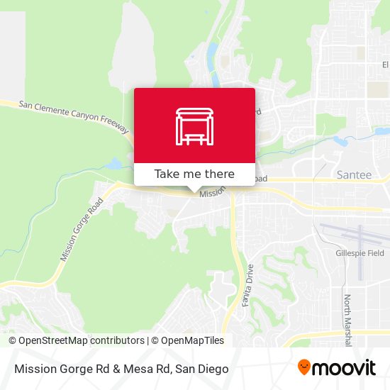 Mapa de Mission Gorge Rd & Mesa Rd