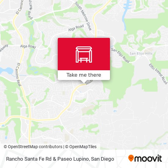 Rancho Santa Fe Rd & Paseo Lupino map