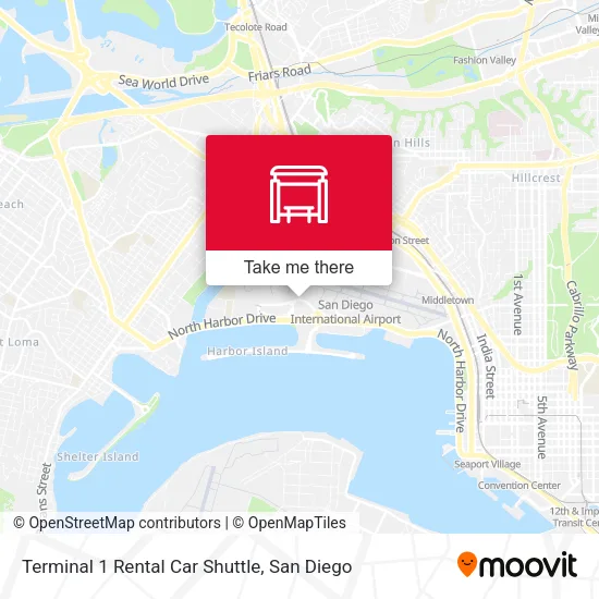 Terminal 1 Rental Car Shuttle map