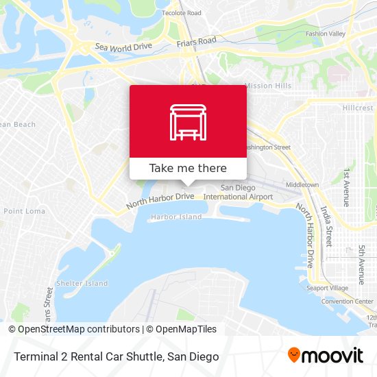 Terminal 2 Rental Car Shuttle map