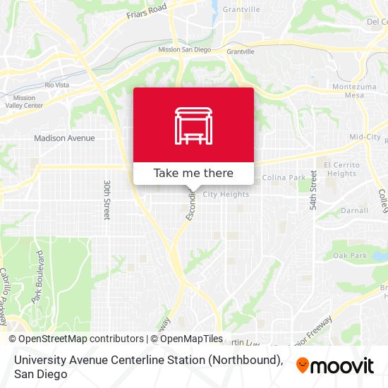 University Avenue Centerline Station (Northbound) map