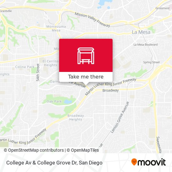 College Av & College Grove Dr map