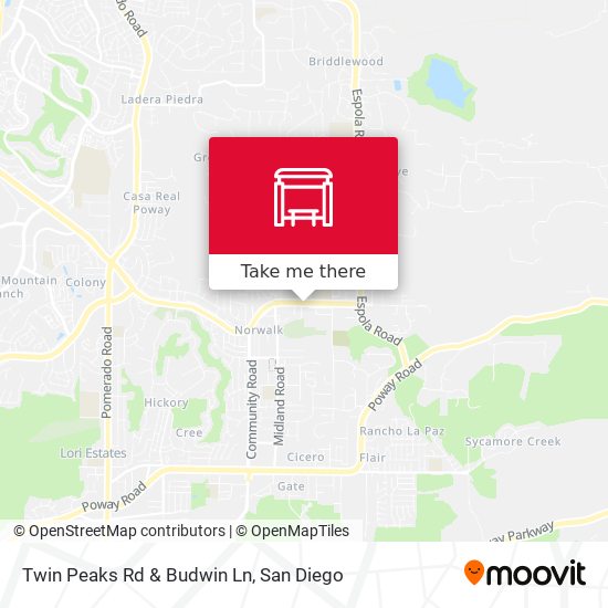 Twin Peaks Rd & Budwin Ln map