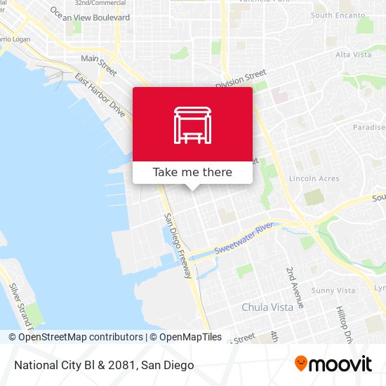 National City Bl & 2081 map
