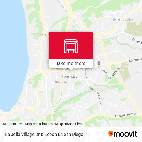 La Jolla Village Dr & Lebon Dr map