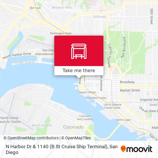 N Harbor Dr & 1140 (B St Cruise Ship Terminal) map