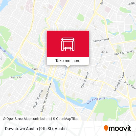 Mapa de Downtown Austin (9th St)