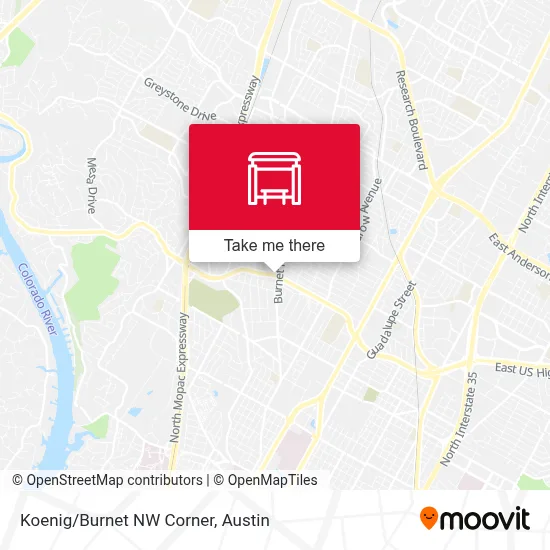 Koenig/Burnet NW Corner map