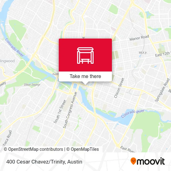 Mapa de 400 Cesar Chavez/Trinity