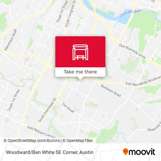 Woodward/Ben White SE Corner map