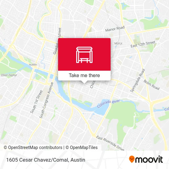 1605 Cesar Chavez/Comal map