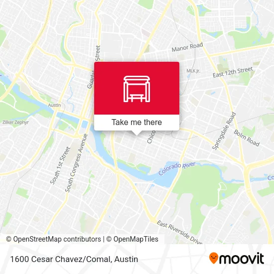 Mapa de 1600 Cesar Chavez/Comal