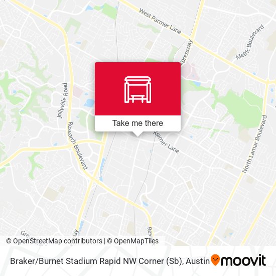 Braker / Burnet Stadium Rapid NW Corner (Sb) map