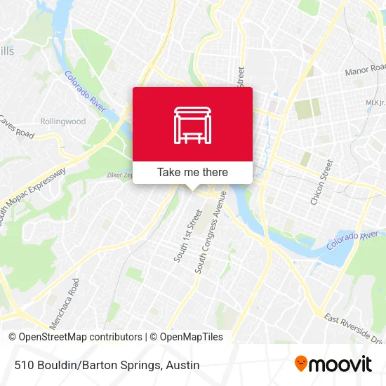 Mapa de 510 Bouldin/Barton Springs