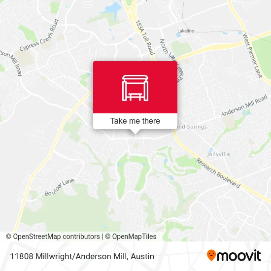 11808 Millwright/Anderson Mill map