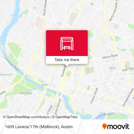 Mapa de 1609 Lavaca/17th (Midblock)
