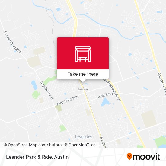 Leander Park & Ride map