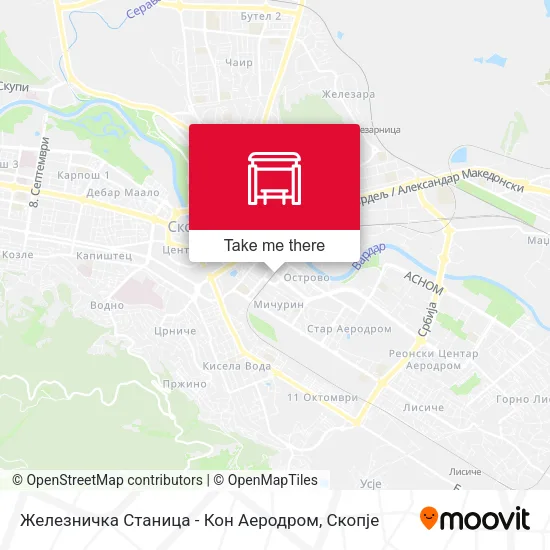 Железничка Станица - Кон Аеродром map