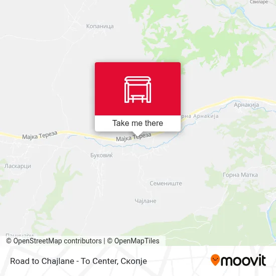 Road to Chajlane - To Center map