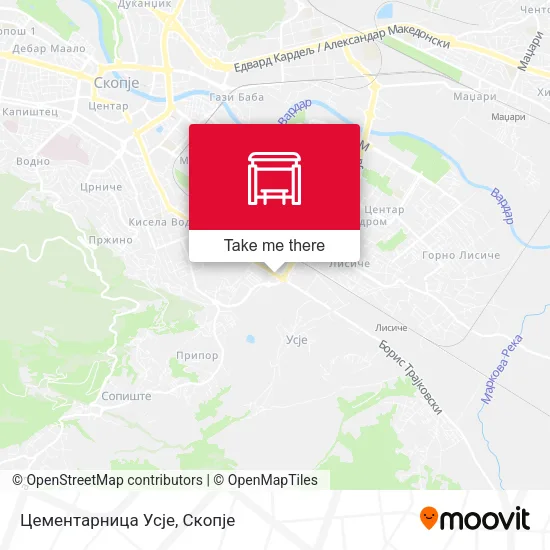 Цементарница Усје map