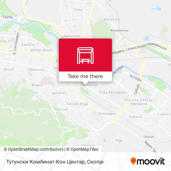 Тутунски Комбинат-Кон Центар map