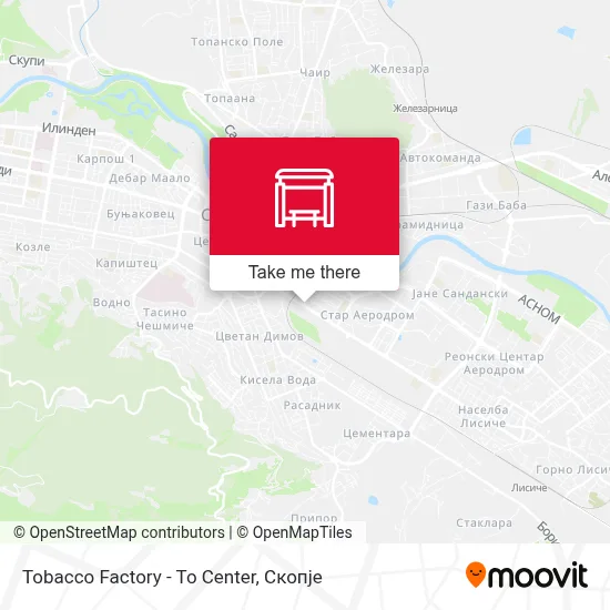 Tobacco Factory - To Center map