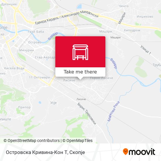 Островска Кривина-Кон Т mapa