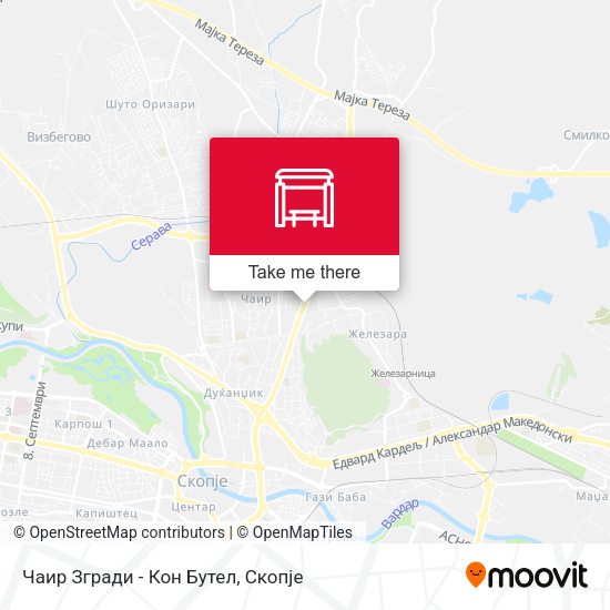 Чаир Згради - Кон Бутел map