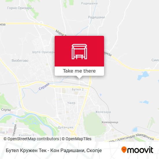 Бутел Кружен Тек - Кон Радишани map
