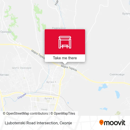 Ljubotenski Road Intersection map